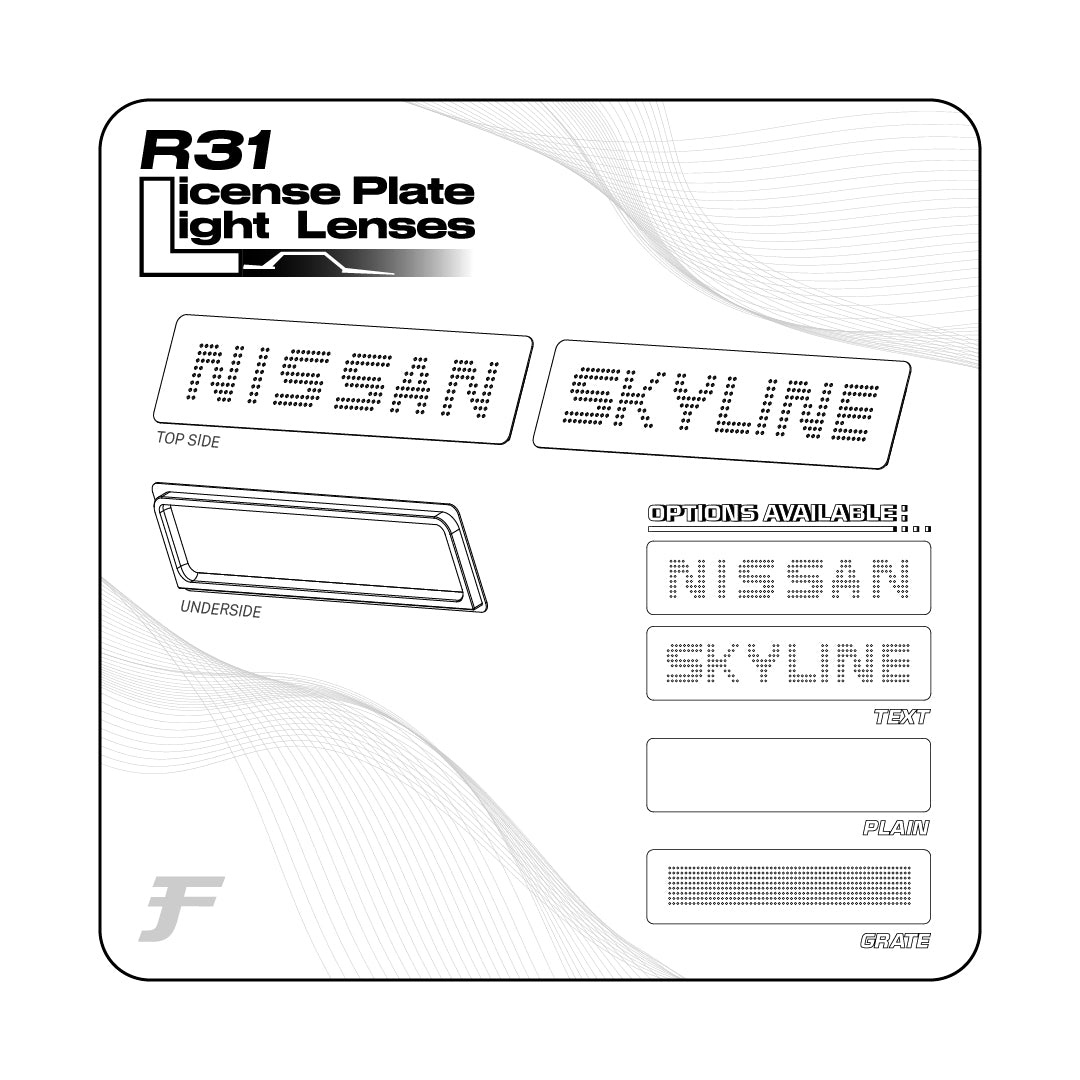 Nissan R31 Skyline - License Light Lenses